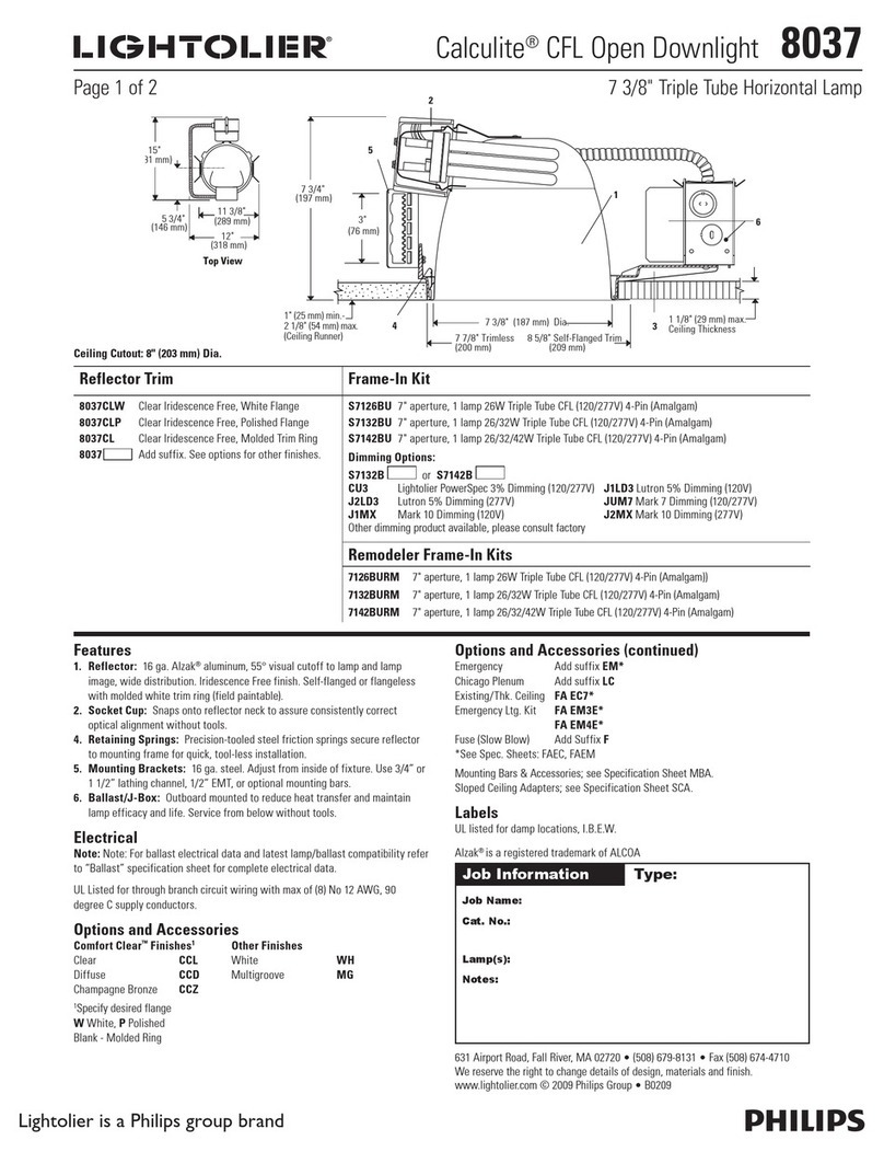 Lightolier Calculite 8037 User manual