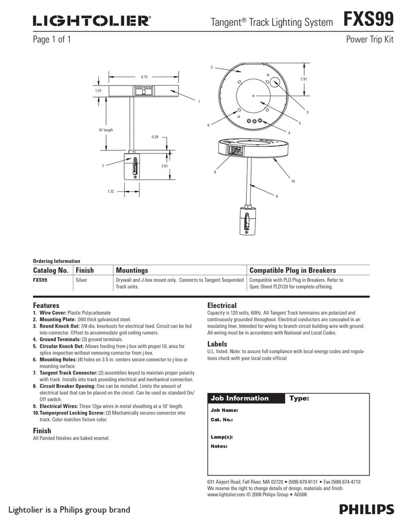 Lightolier Tangent FXS99 User manual