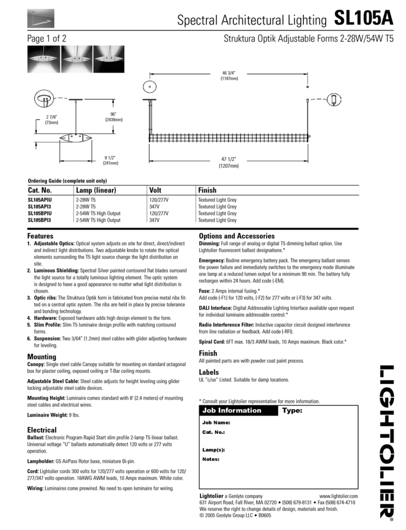 Lightolier SL105A User manual Lightolier SL105A User manual