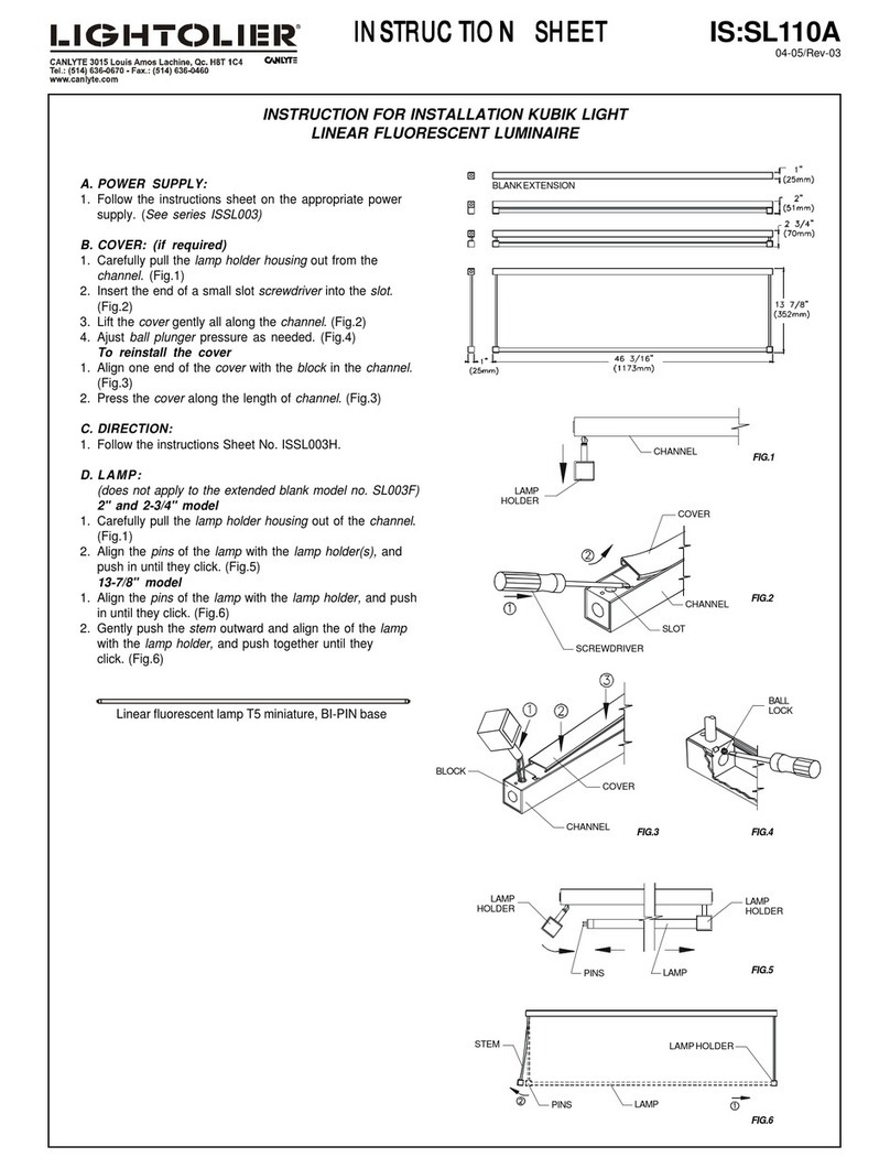 Lightolier KUBIK LIGHT LINEAR FLUORESCENT LUMINAIRE Guide Lightolier KUBIK LIGHT LINEAR FLUORESCENT LUMINAIRE Guide