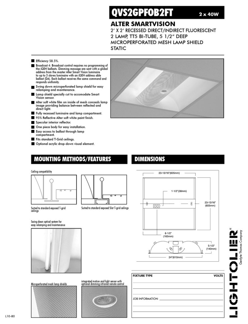 Lightolier ALTER SMARTVISION QVS2GPFOB2FT User manual