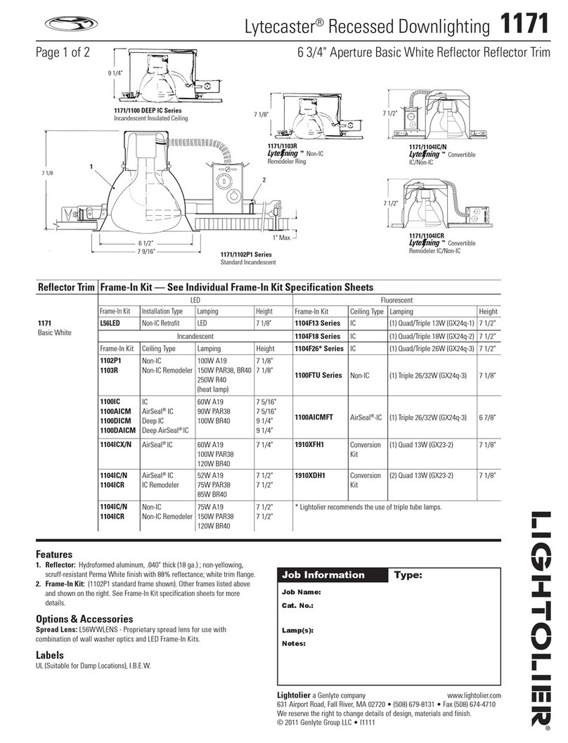 Lightolier Lytecaster 1171 User manual Lightolier Lytecaster 1171 User manual