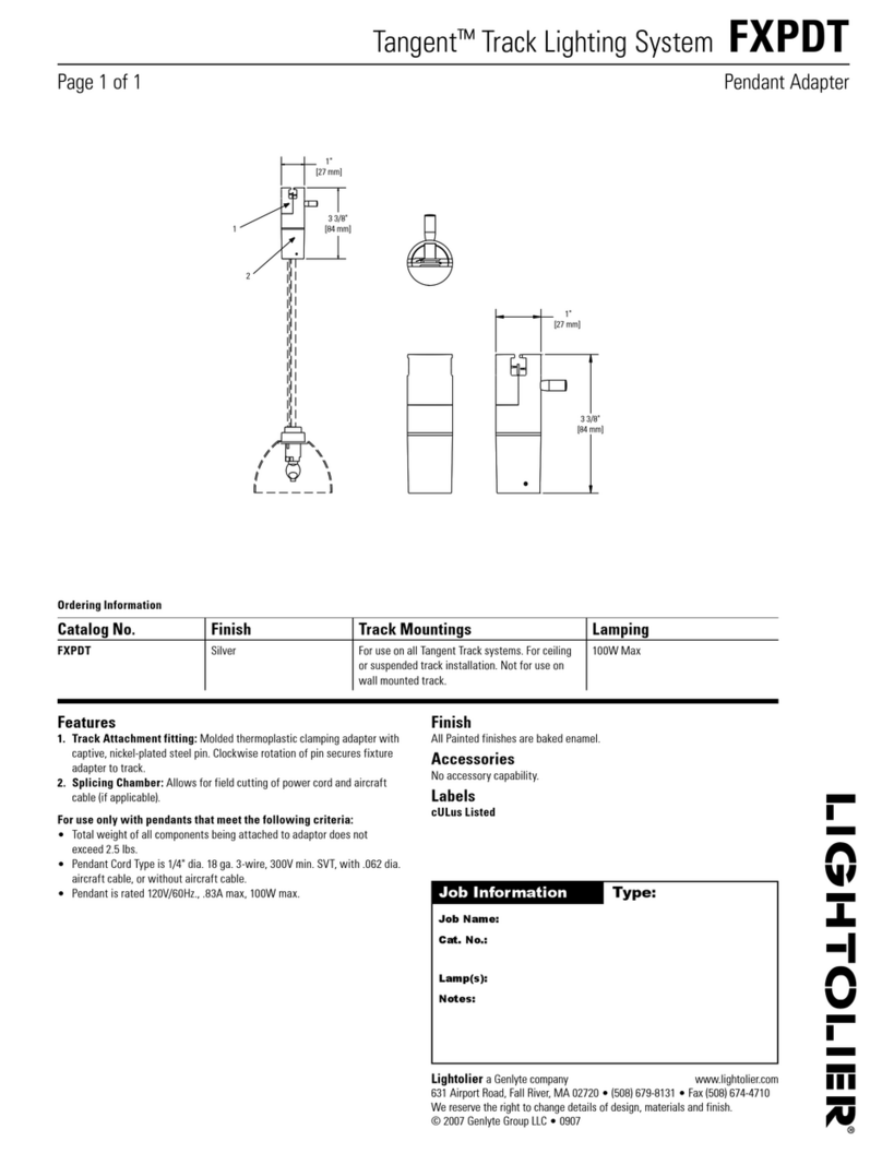 Lightolier Tangent FXPDT User manual