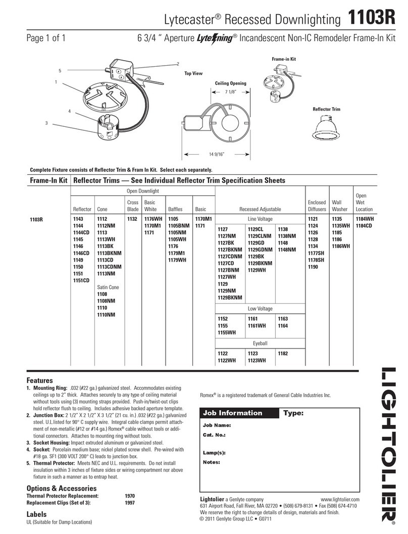 Lightolier Lytecaster 1103R User manual