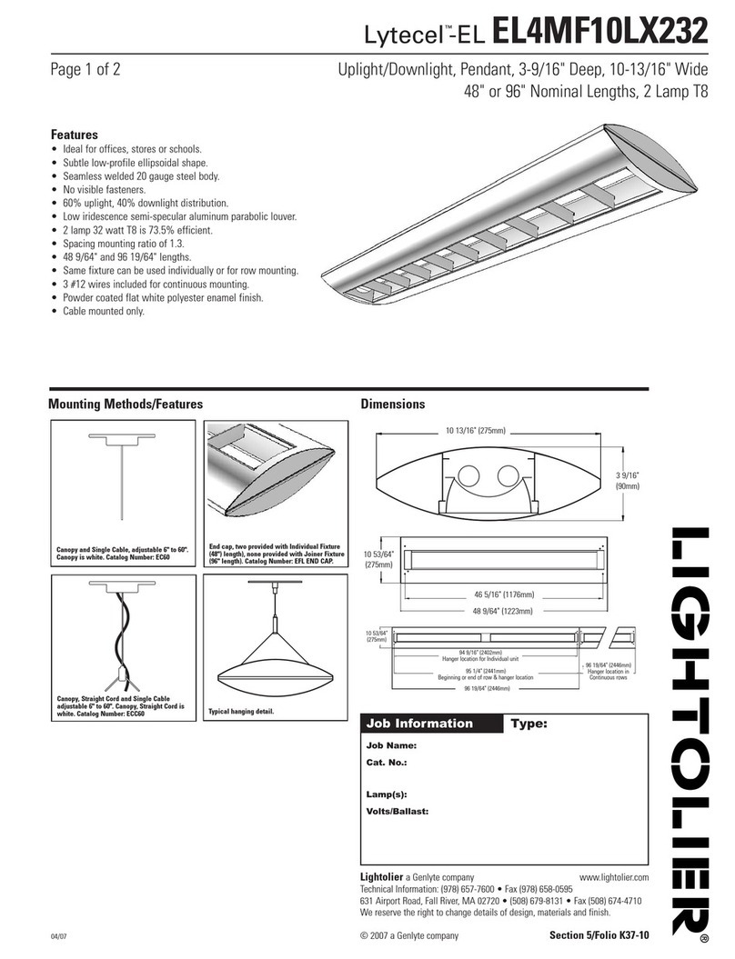 Lightolier Lytecel-EL EL4MF10LX232 User manual