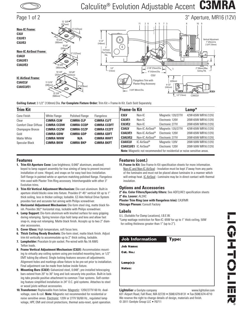 Lightolier Calculite C3MRA User manual