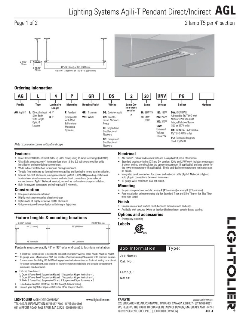 Lightolier AGL User manual