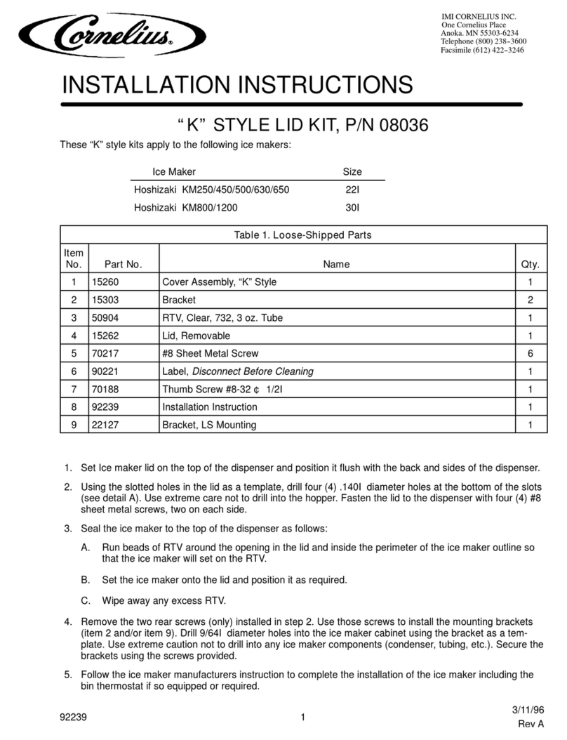 Cornelius 8036 User manual