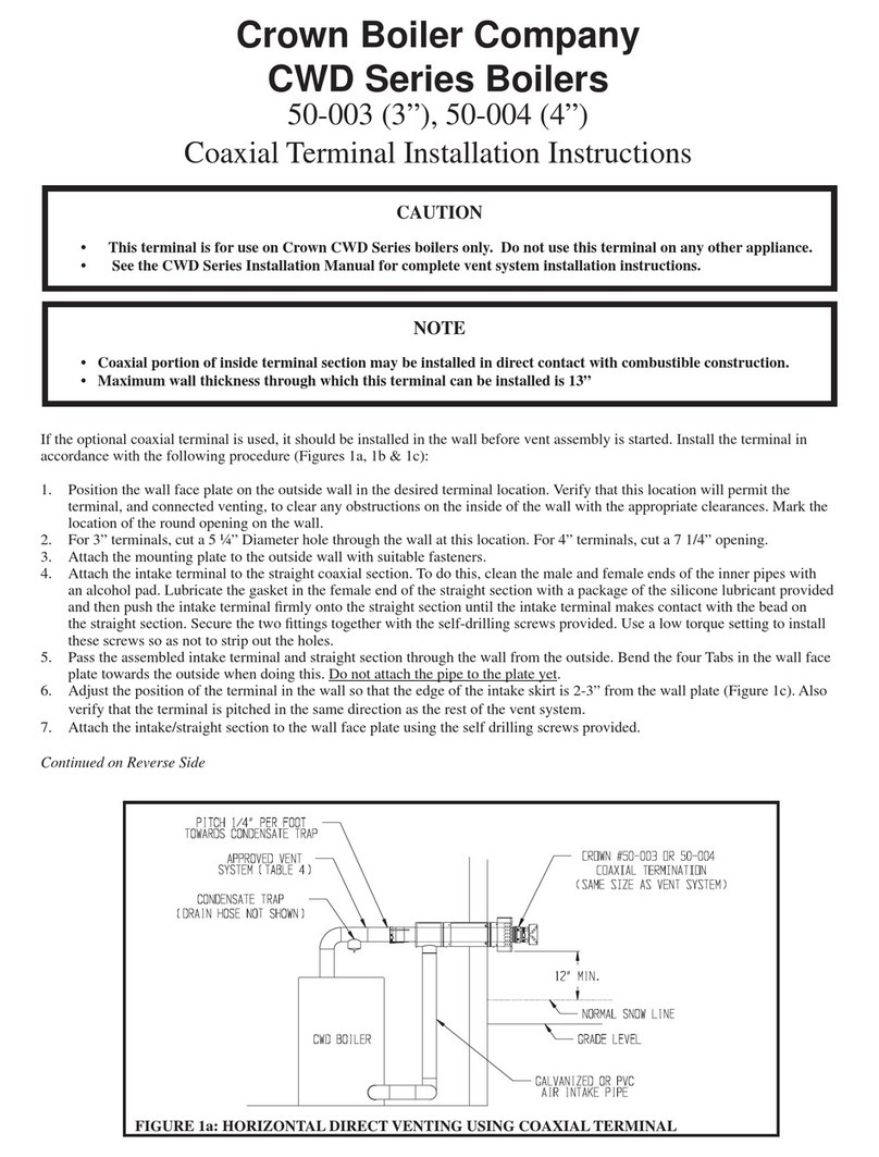 Crown Boiler 50-003 (3”) Coaxial terminal User manual