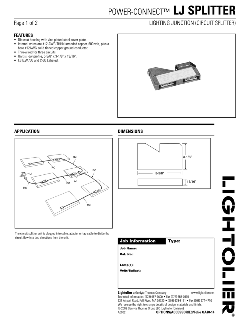 Lightolier POWER-CONNECT LJ SPLITTER User manual