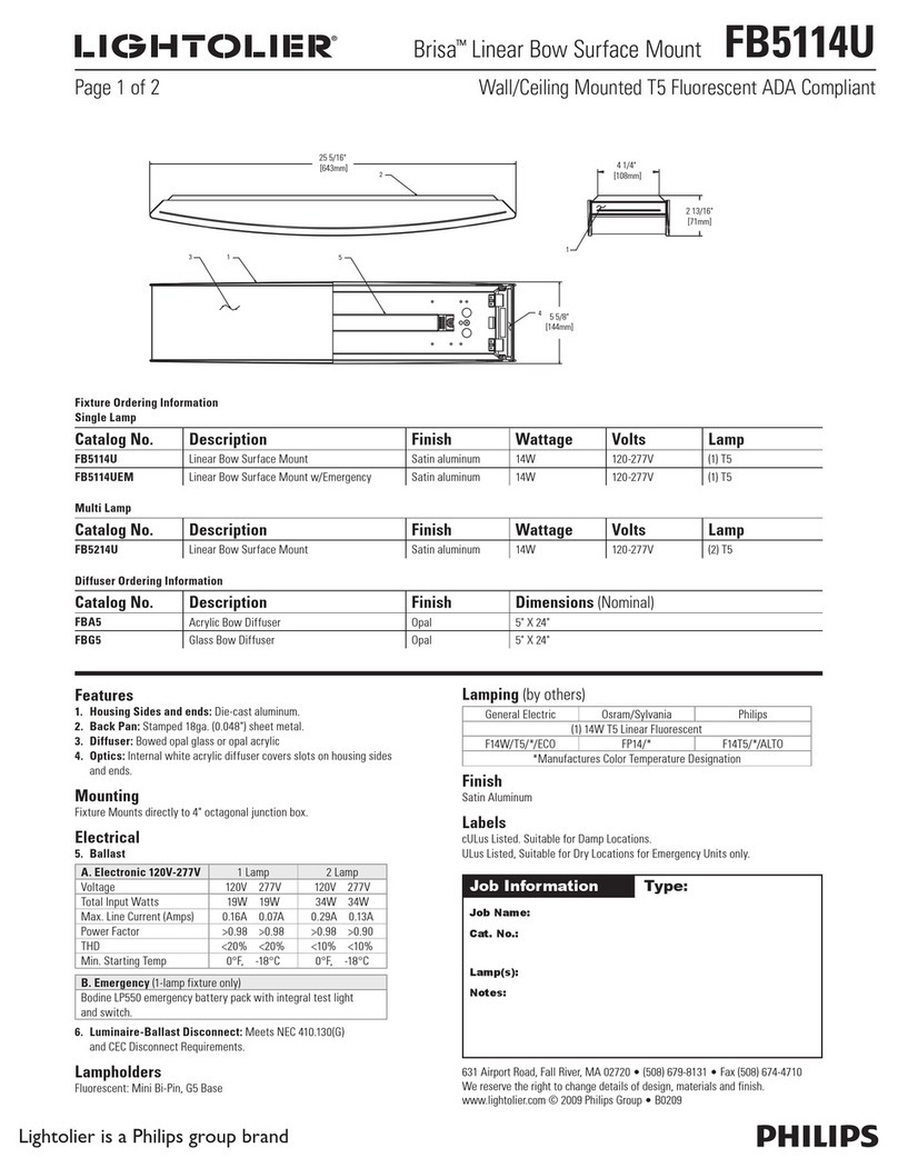 Lightolier Brisa FB5114U User manual