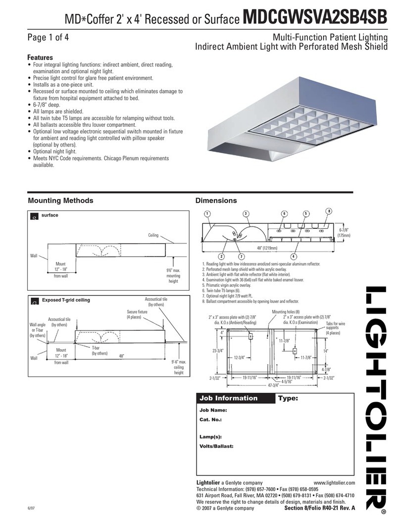 Lightolier Md.Coffer MDCGWSVA2SB4SB User manual