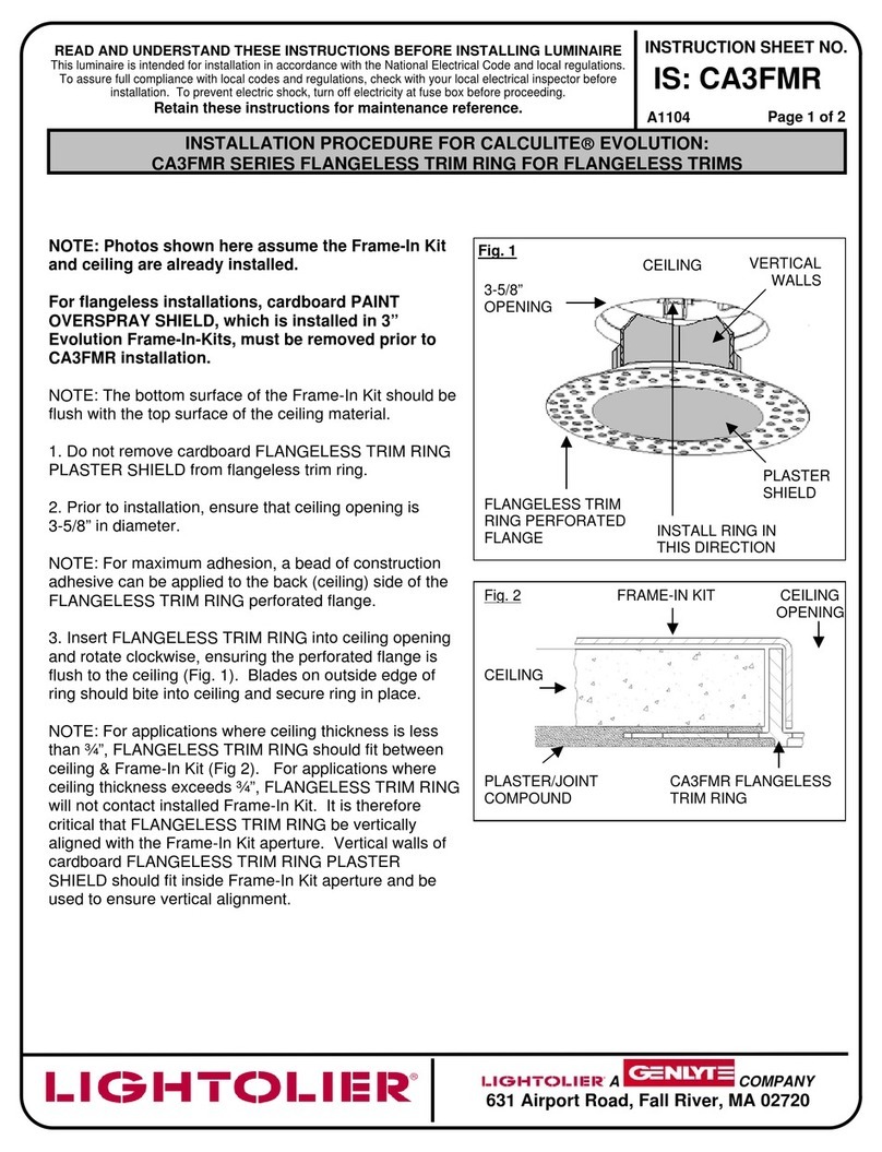 Lightolier CA3FMR SERIES User manual