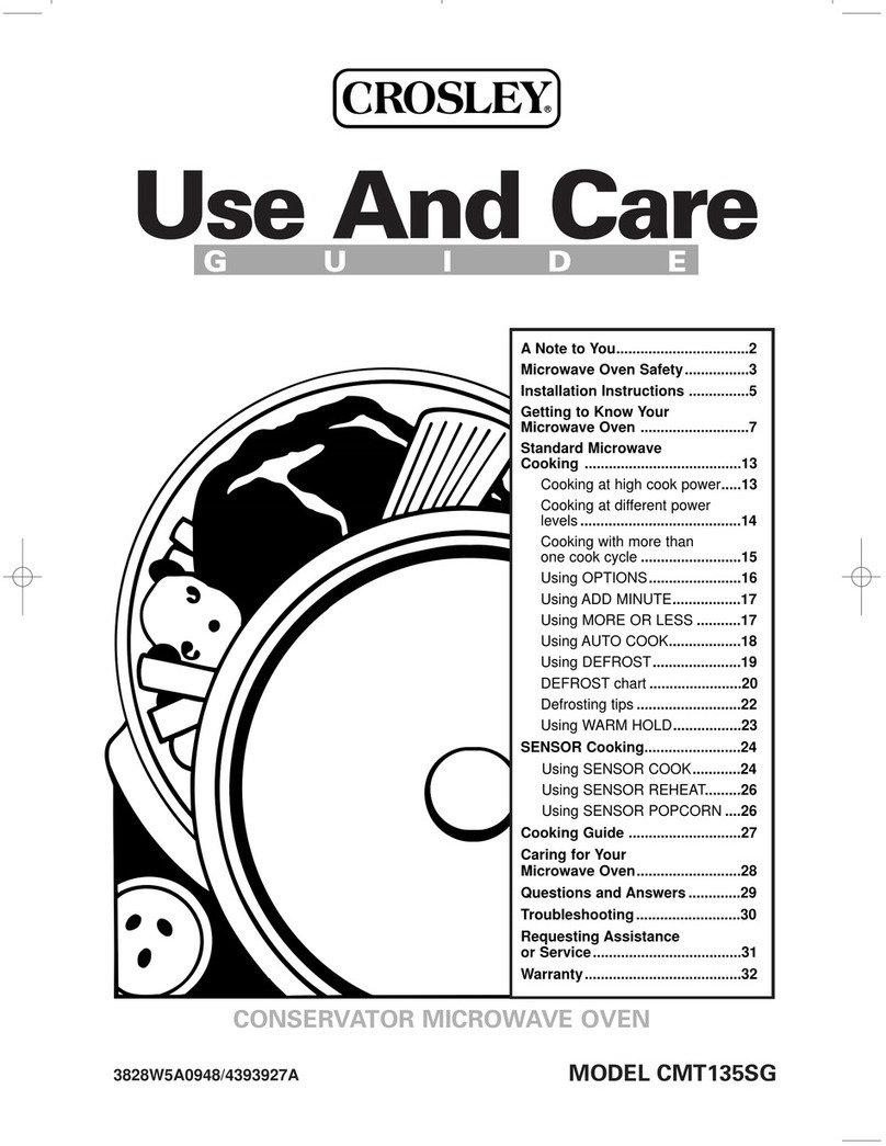 Crosley CMT135SG Use and care guide