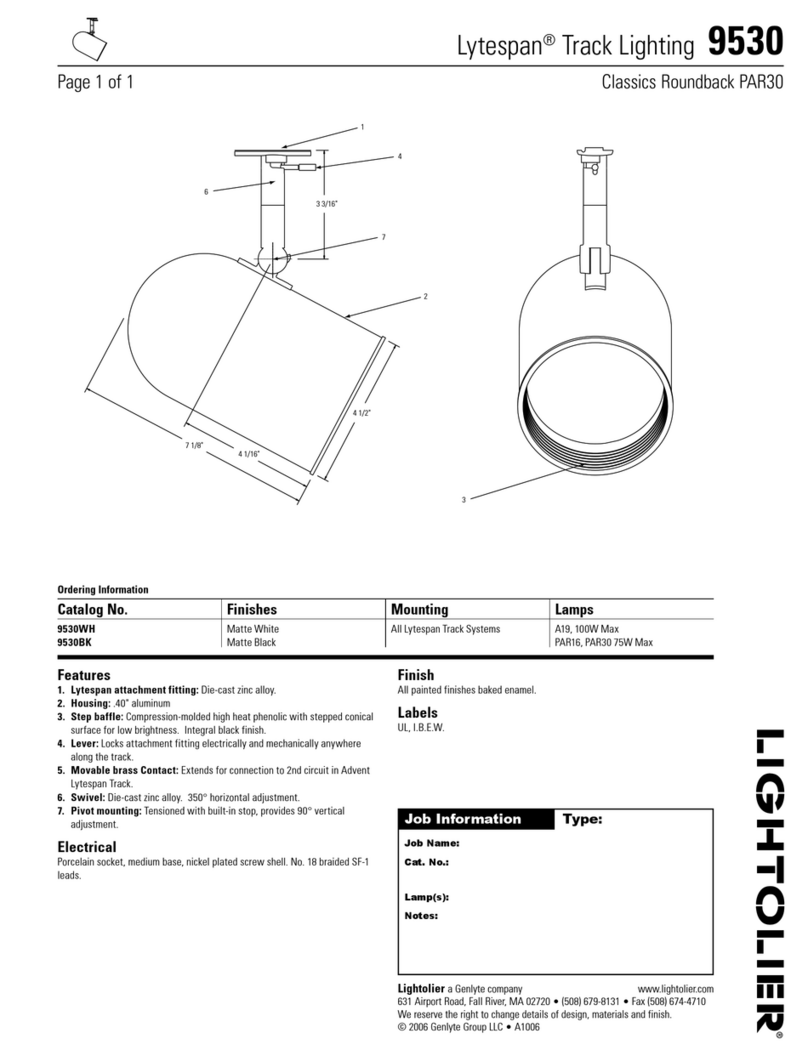 Lightolier Lytespan 9530 User manual Lightolier Lytespan 9530 User manual
