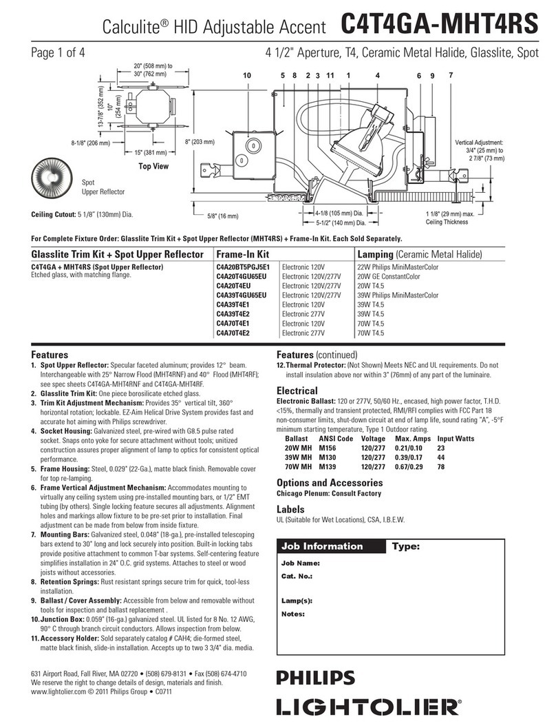 Lightolier Calculite C4T4GA-MHT4RS User manual