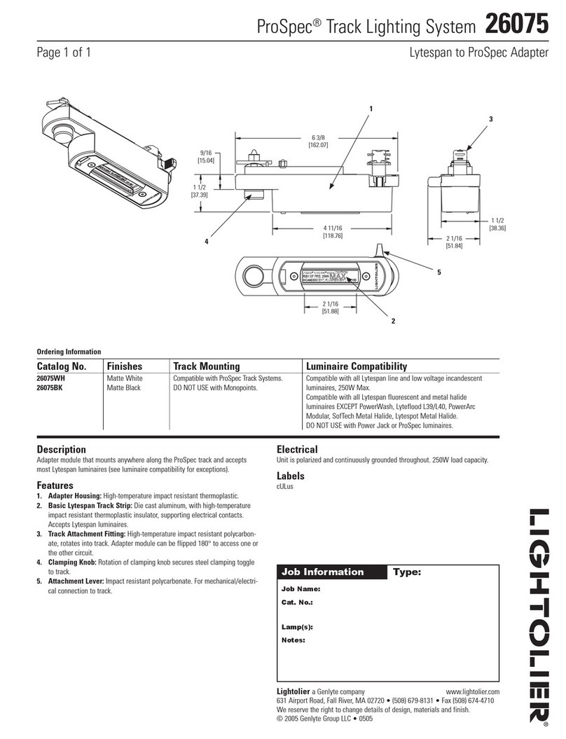 Lightolier ProSpec 26075 User manual Lightolier ProSpec 26075 User manual