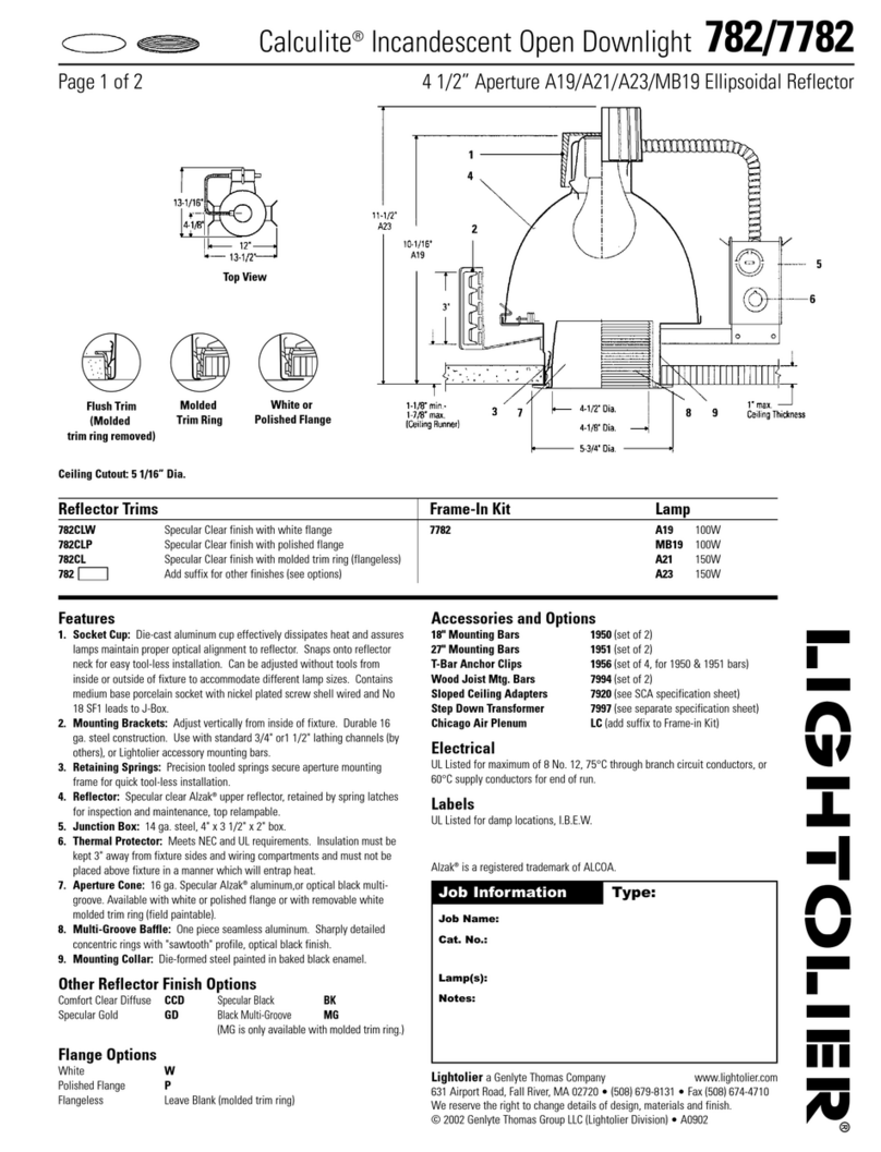 Lightolier Calculite 7782 User manual