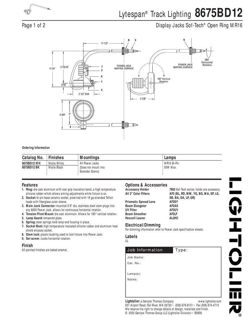 Lightolier Lytespan 8675BD12 User manual