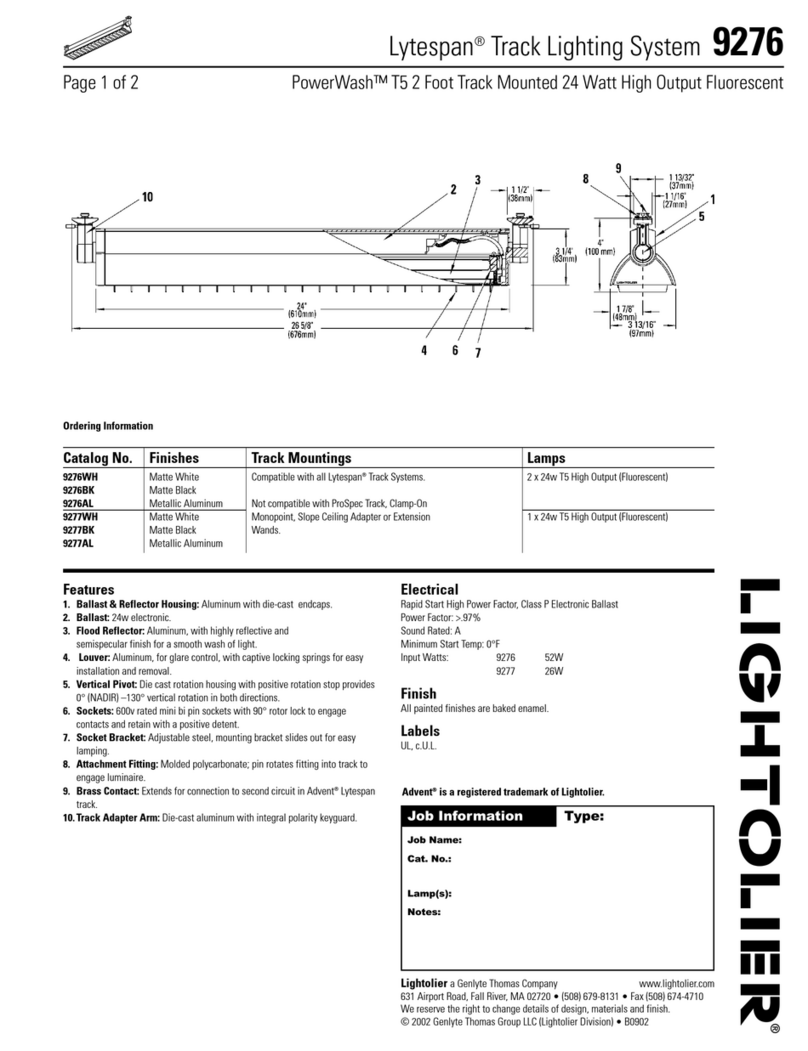 Lightolier Lytespan 9276 User manual