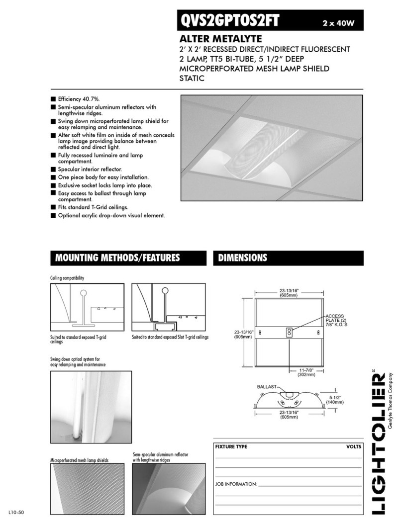 Lightolier QVS2GPTOS2FT User manual