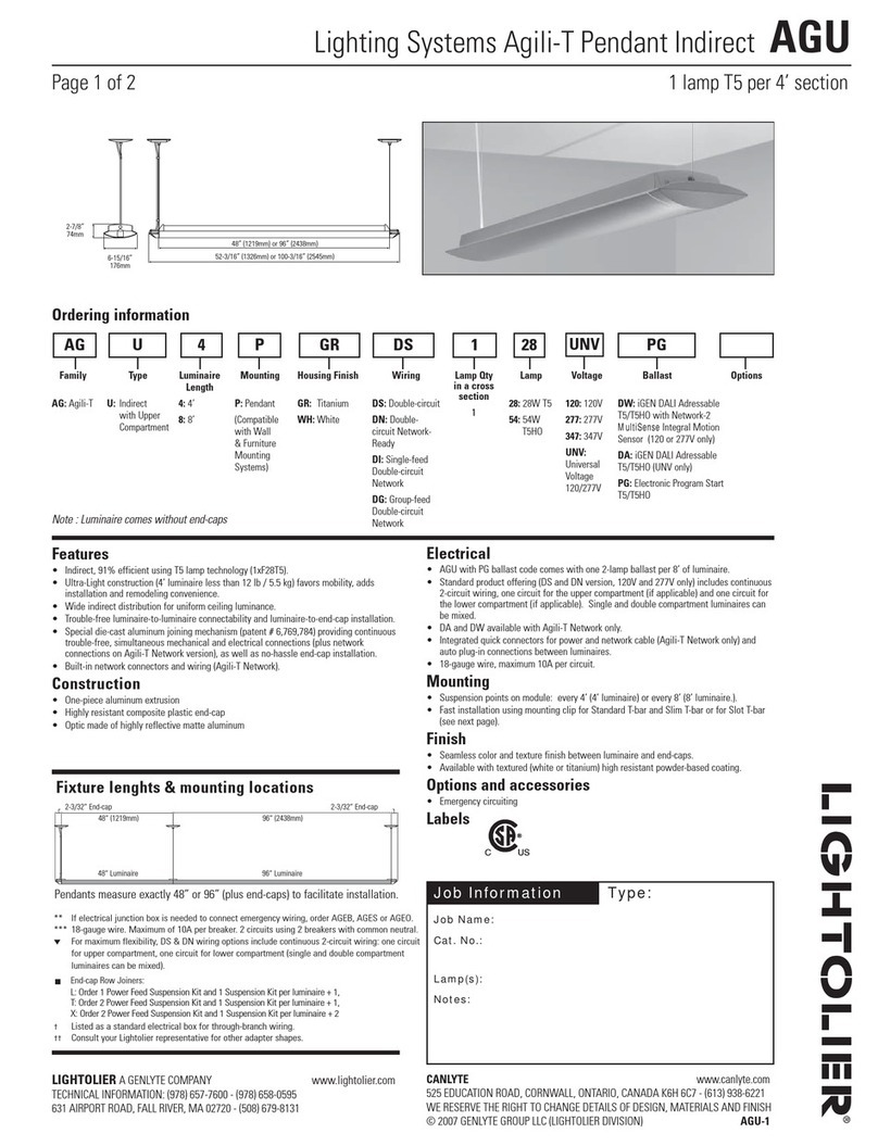 Lightolier AGU User manual