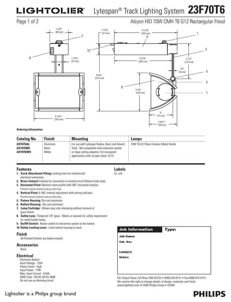 Lightolier Lytespan 23F70T6 User manual