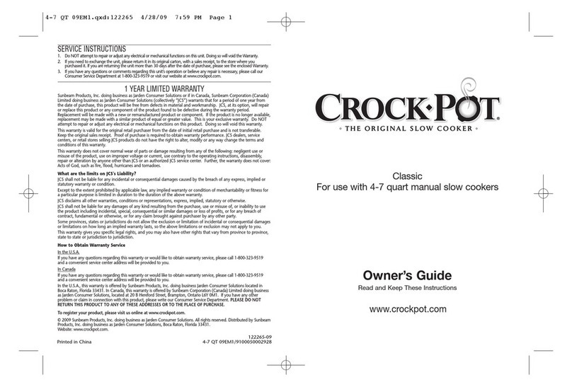 Crock-Pot Classic User manual