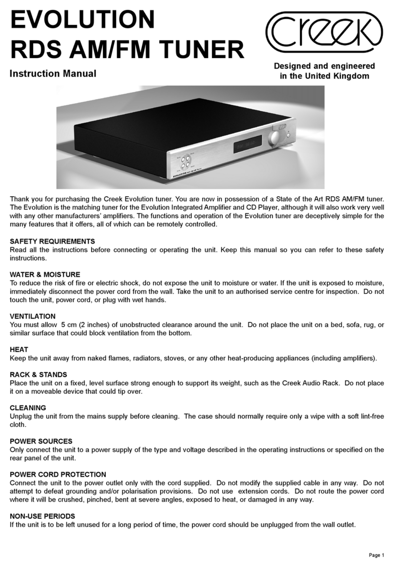 Creek Audio EVOLUTION instruction manual