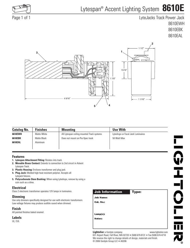 Lightolier Lytespan 8610E User manual