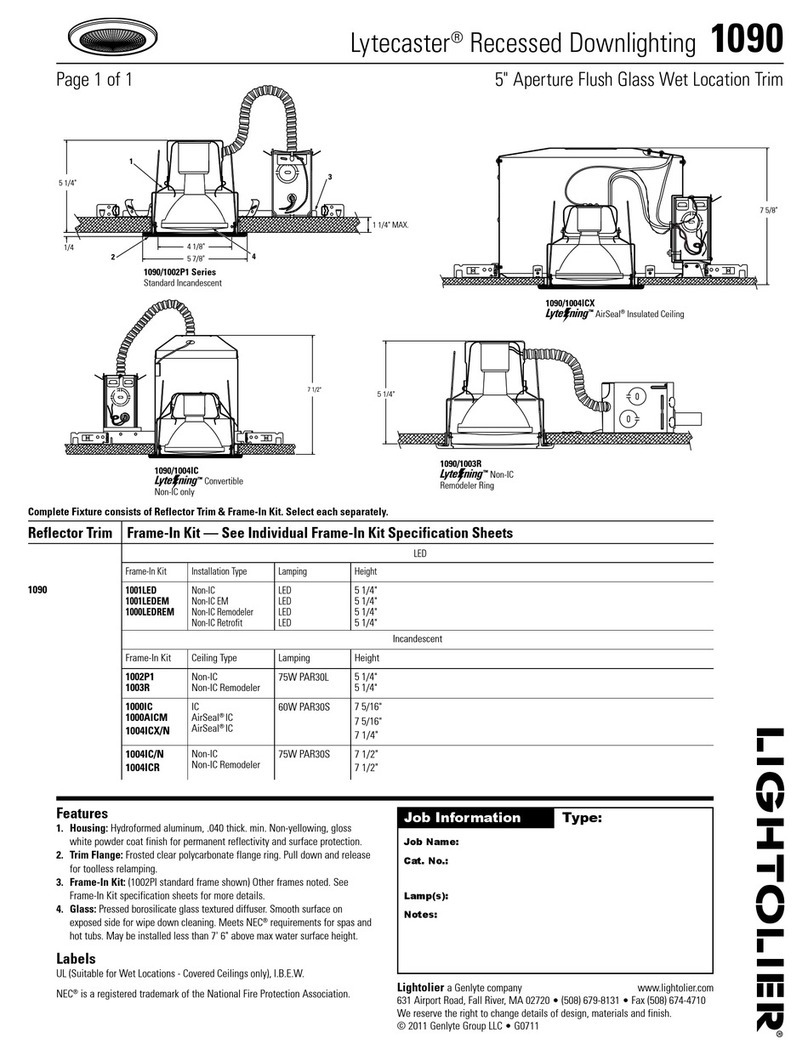 Lightolier Lytecaster 1090 User manual Lightolier Lytecaster 1090 User manual