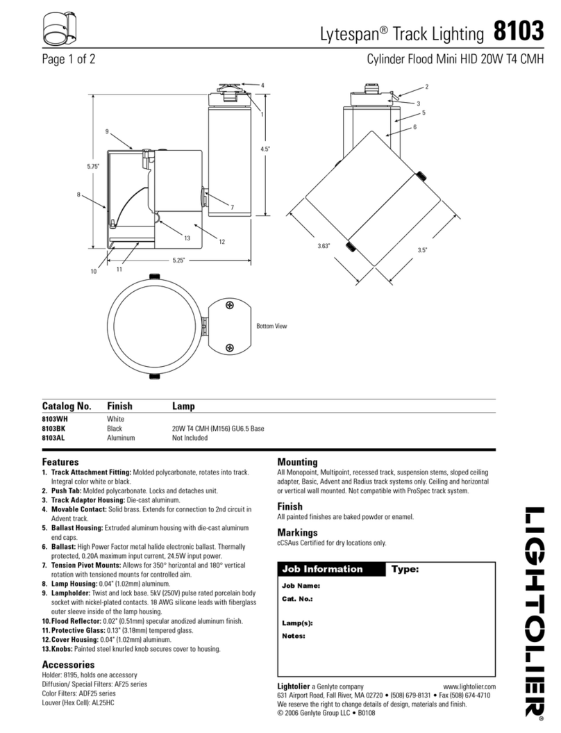 Lightolier Lytespan 8103 User manual Lightolier Lytespan 8103 User manual