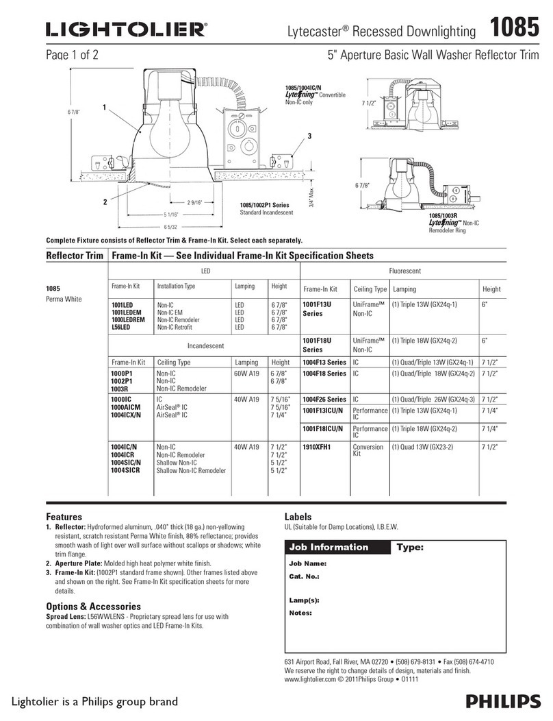 Lightolier Lytecaster 1085 User manual Lightolier Lytecaster 1085 User manual