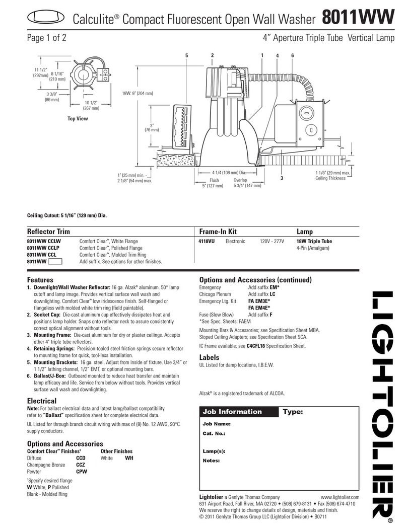 Lightolier Calculite 8011WW User manual