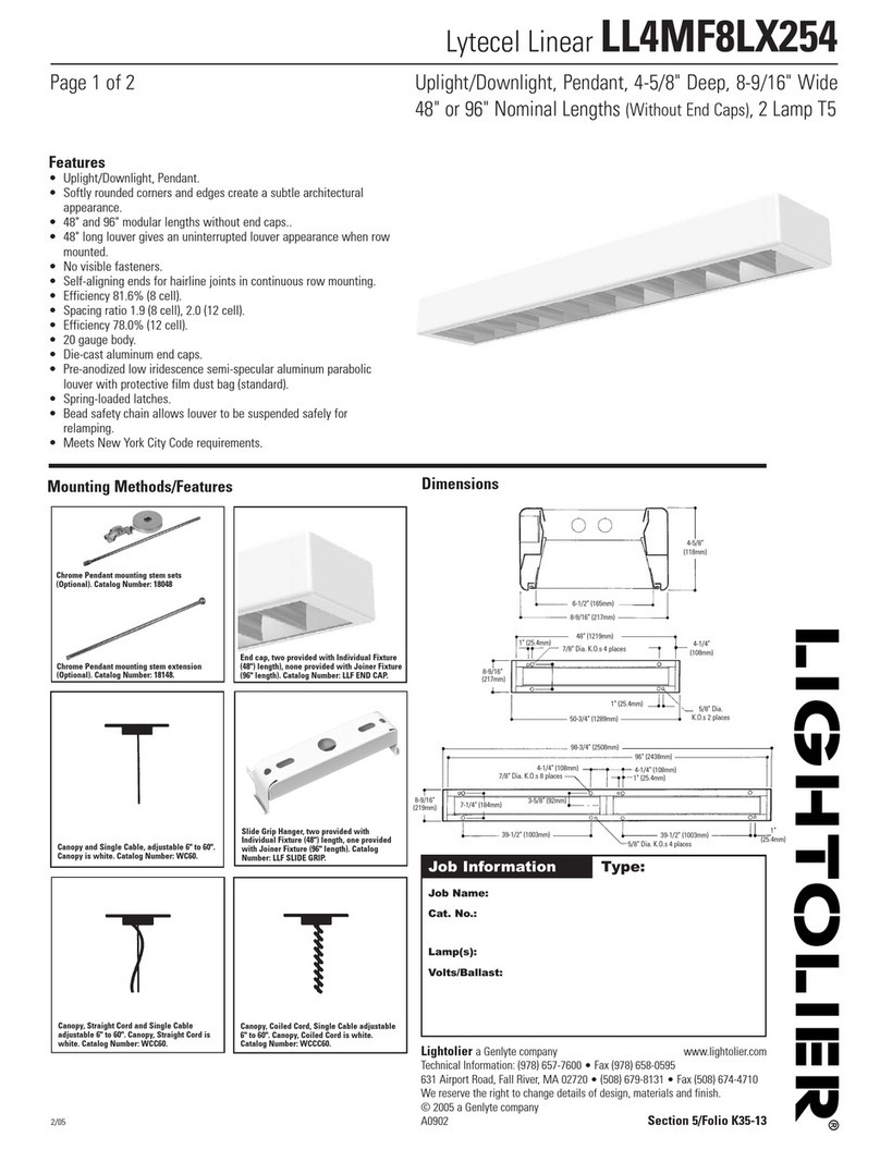 Lightolier LL4MF8LX254 specification Lightolier LL4MF8LX254 specification