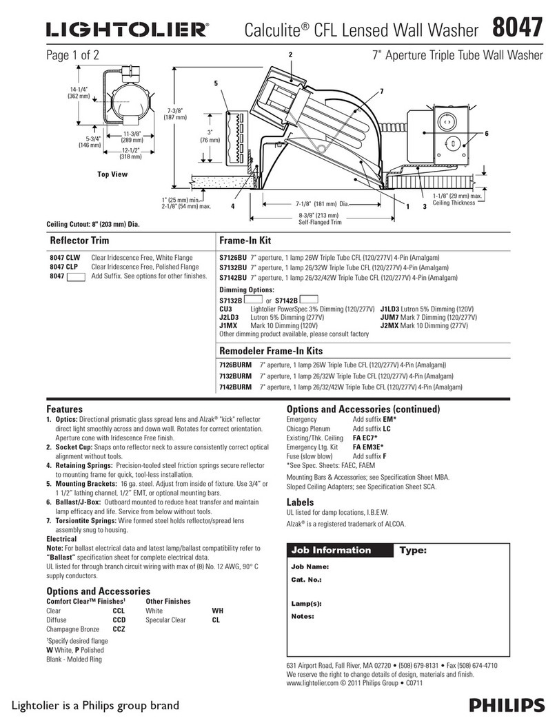 Lightolier Calculite 8047 User manual