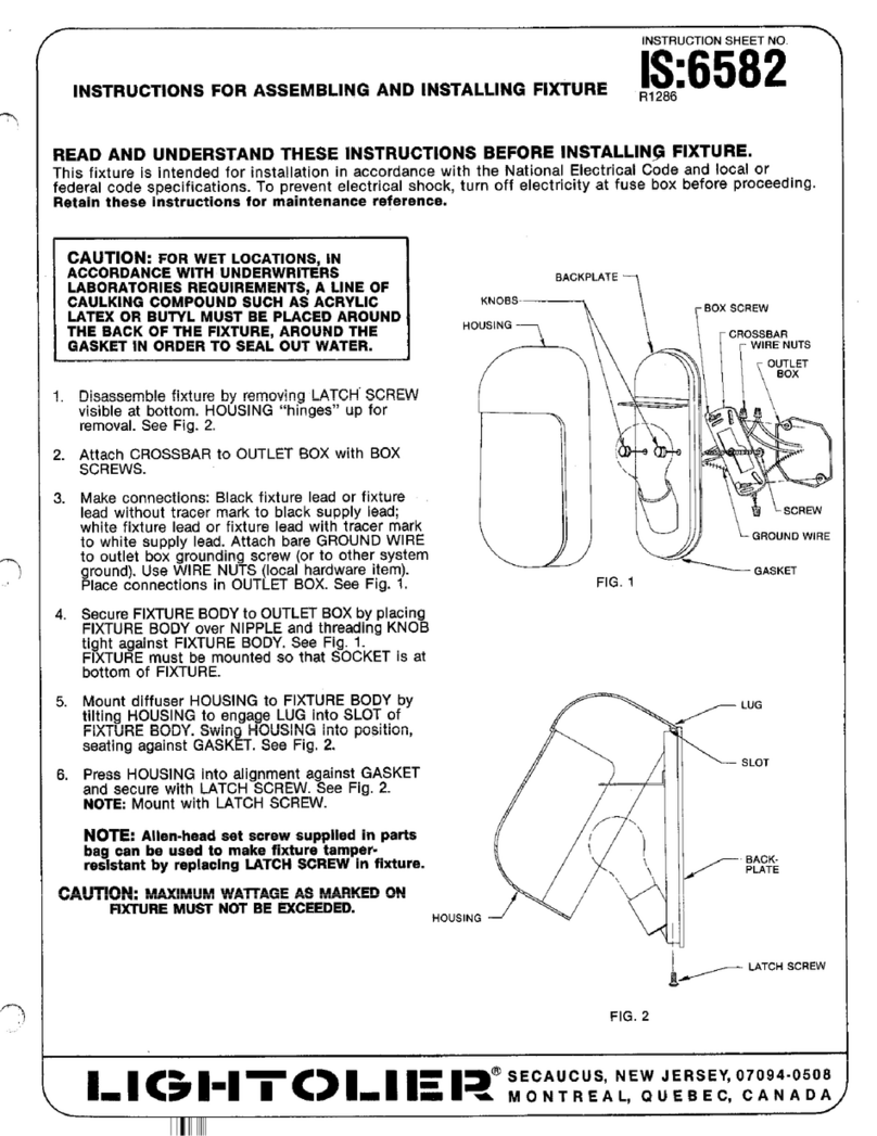 Lightolier FIXTURE Assembly and installation Lightolier FIXTURE Assembly and installation