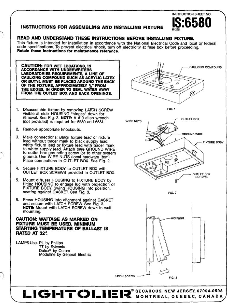 Lightolier FIXTURE Instruction Manual