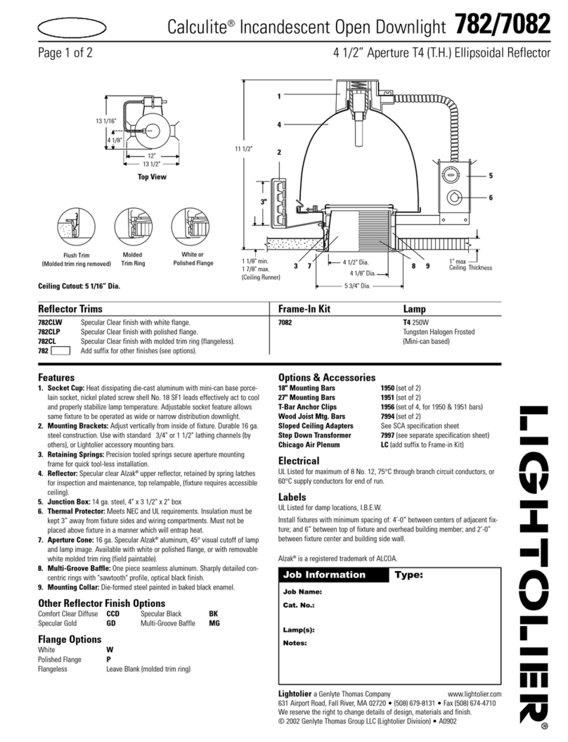 Lightolier Calculite 782 User manual