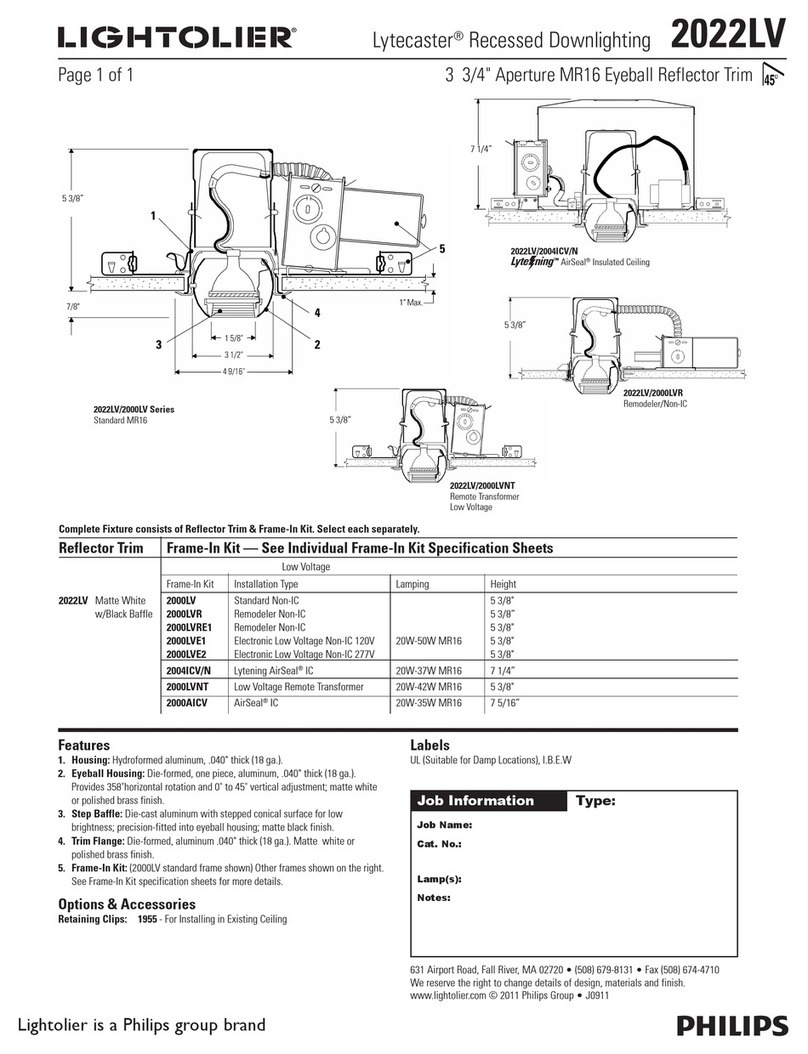 Lightolier Lytecaster 2022LV User manual Lightolier Lytecaster 2022LV User manual