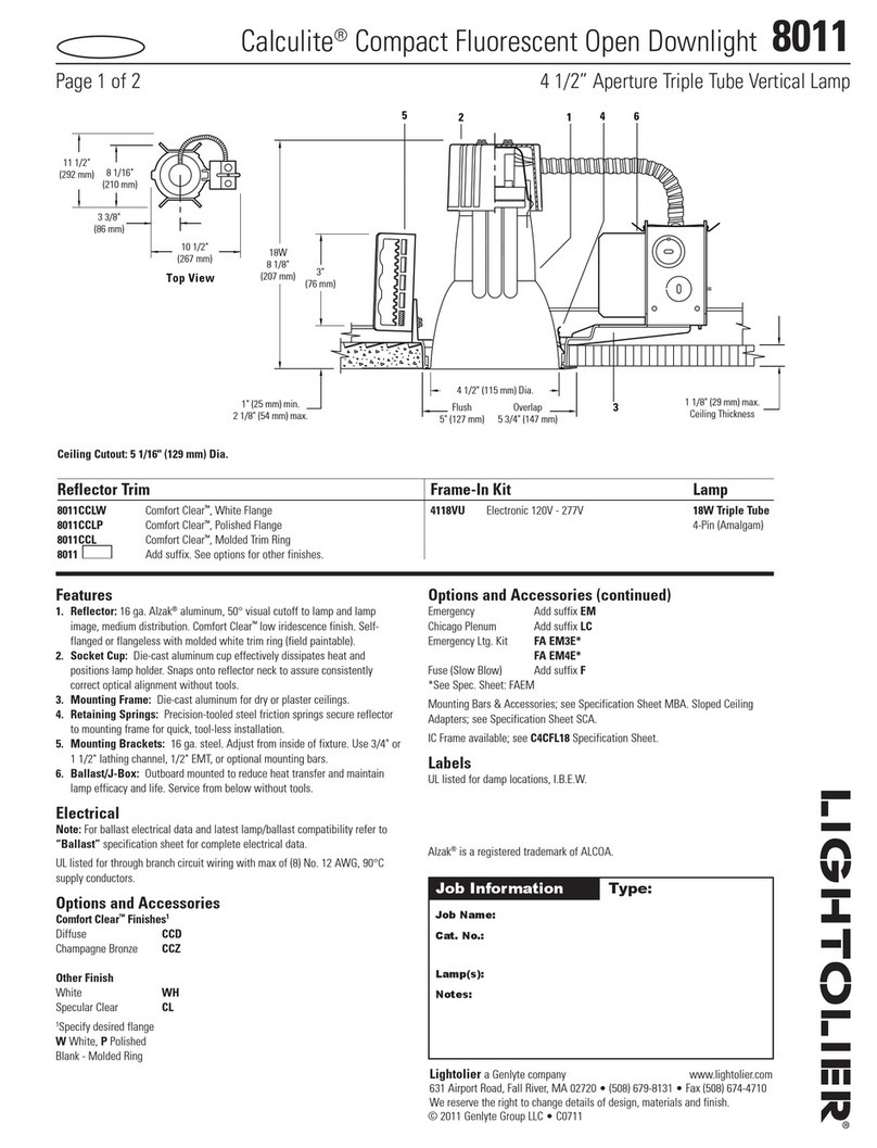 Lightolier Compact 8011 User manual Lightolier Compact 8011 User manual