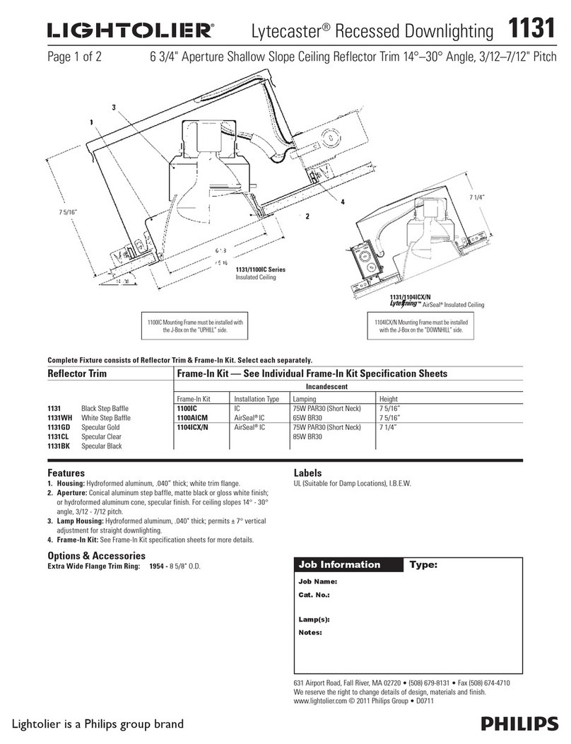 Lightolier Lytecaster 1131 User manual
