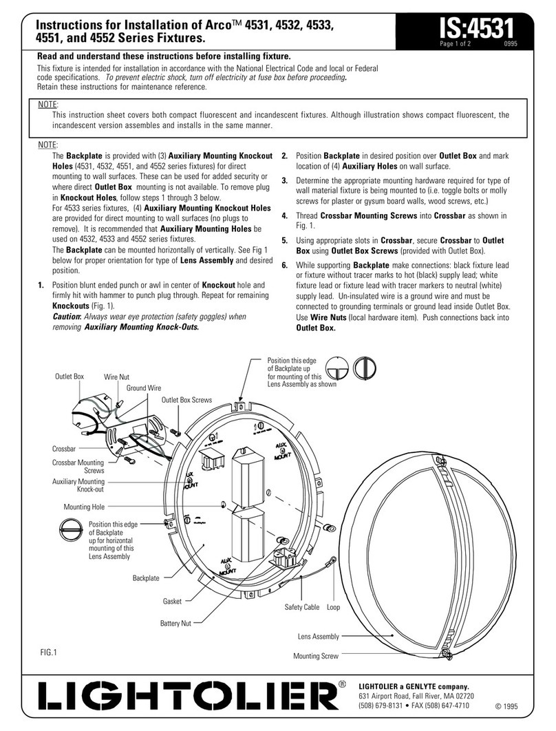 Lightolier Arco 4531 series Guide