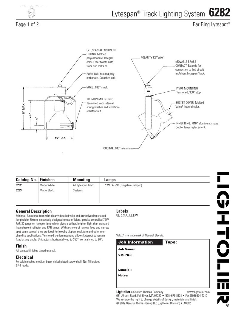 Lightolier Lytespan 6282 User manual