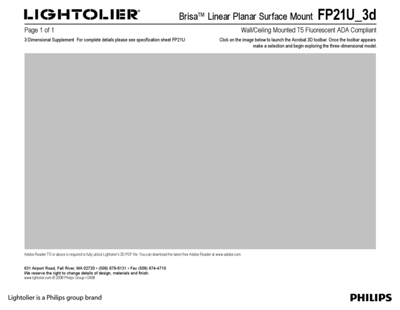 Lightolier Brisa FP21U_3d User manual Lightolier Brisa FP21U_3d User manual