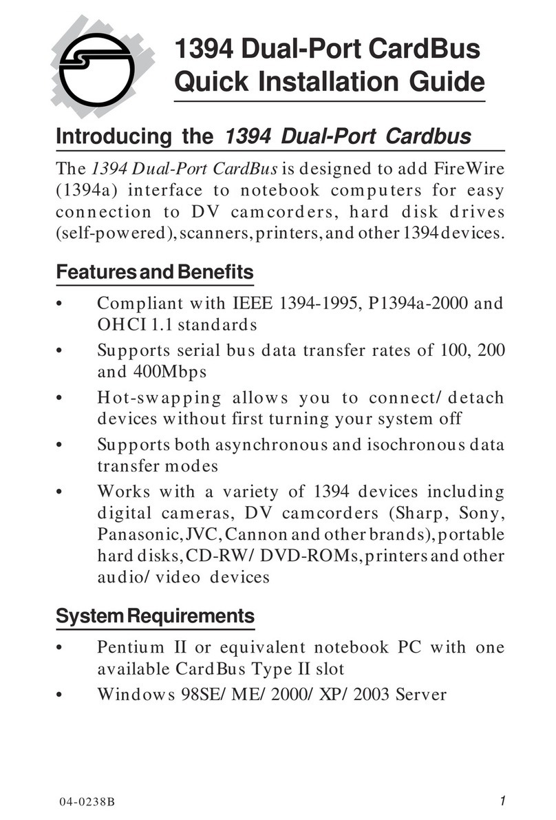 SIIG 1394 Dual-Port CardBus User manual