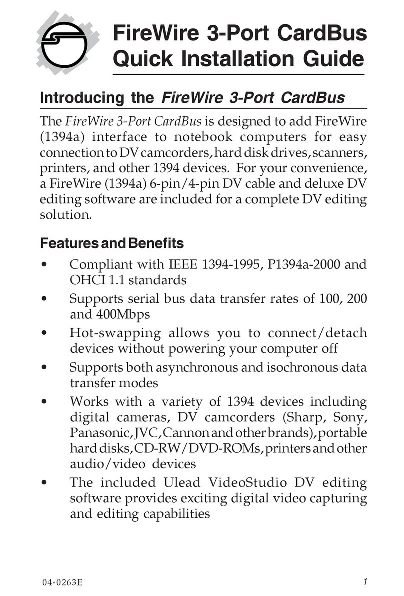 SIIG FireWire 3-Port CardBus User manual