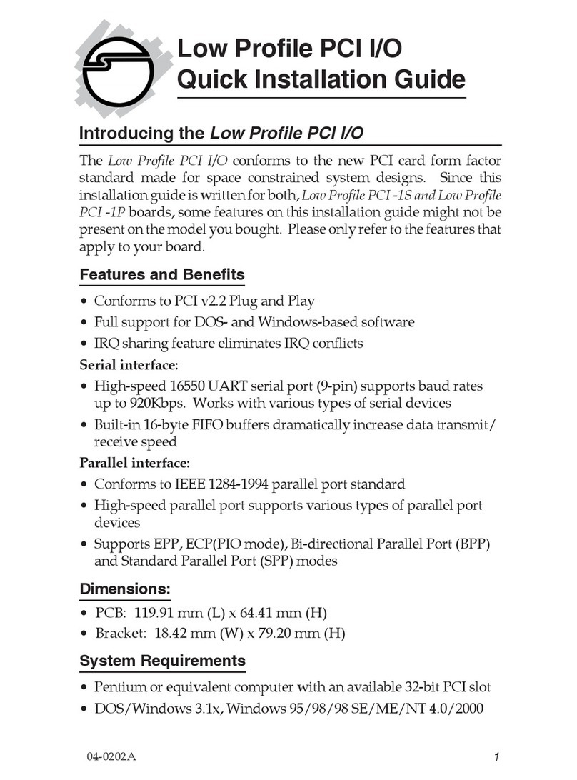 SIIG Low Profile PCI I/O User manual