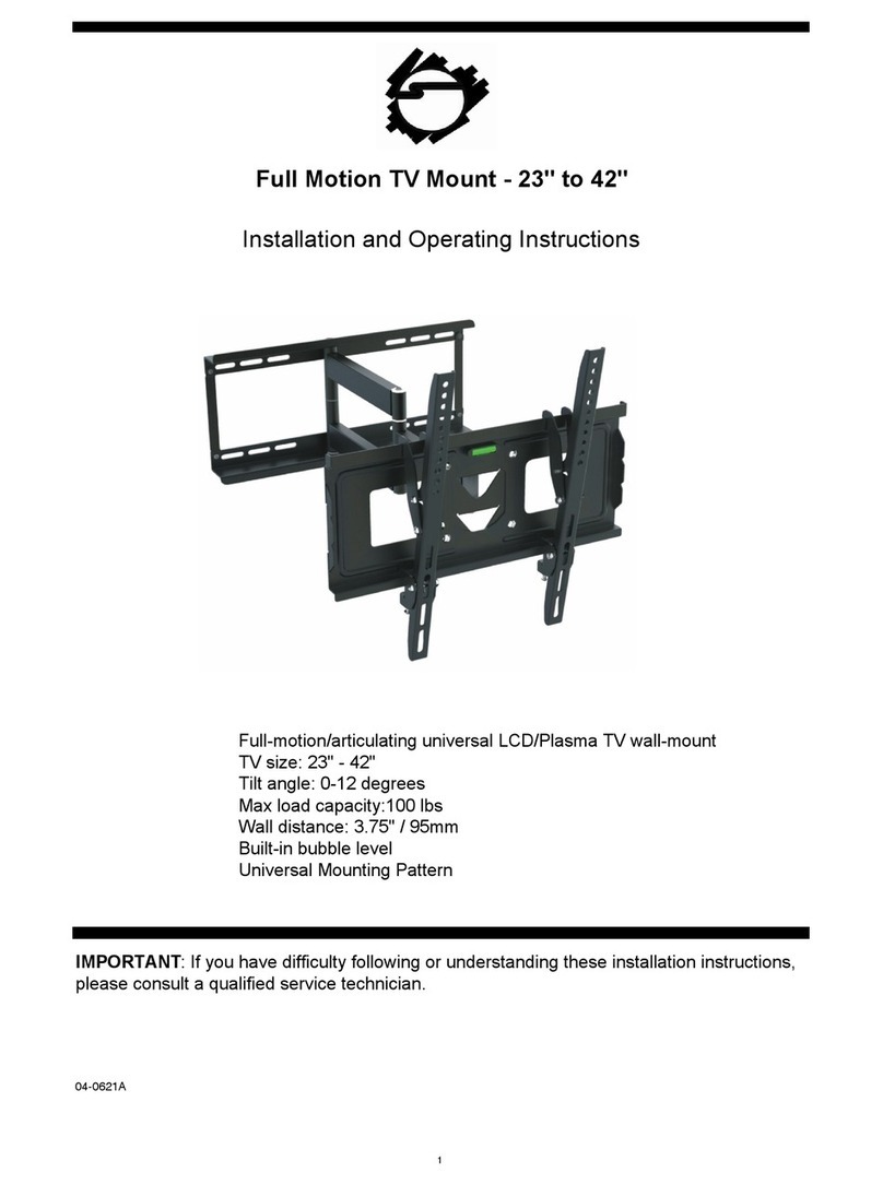 SIIG Full Motion TV Mount - 23" to 42 Installation and operating instructions