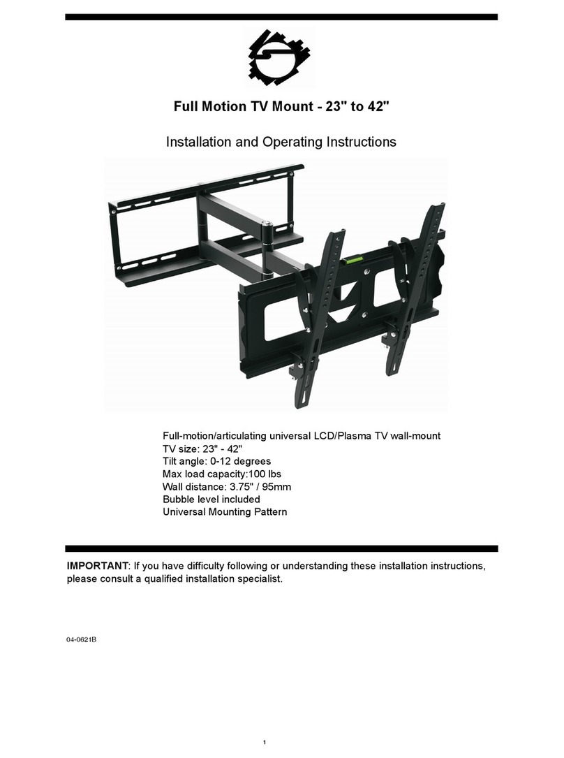 SIIG Full Motion TV Mount - 23" to 42 Installation and operating instructions